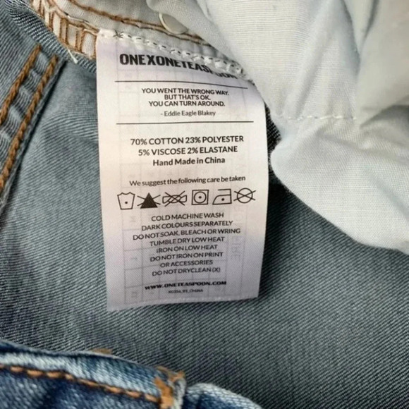 One Teaspoon Freebirds Skinny Jeans Crop Blue indigo Zipper Ankle straight leg - Picture 9 of 16